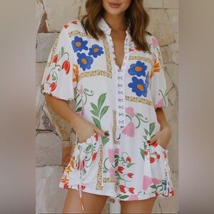 Vibrant Floral ROMPER Boho